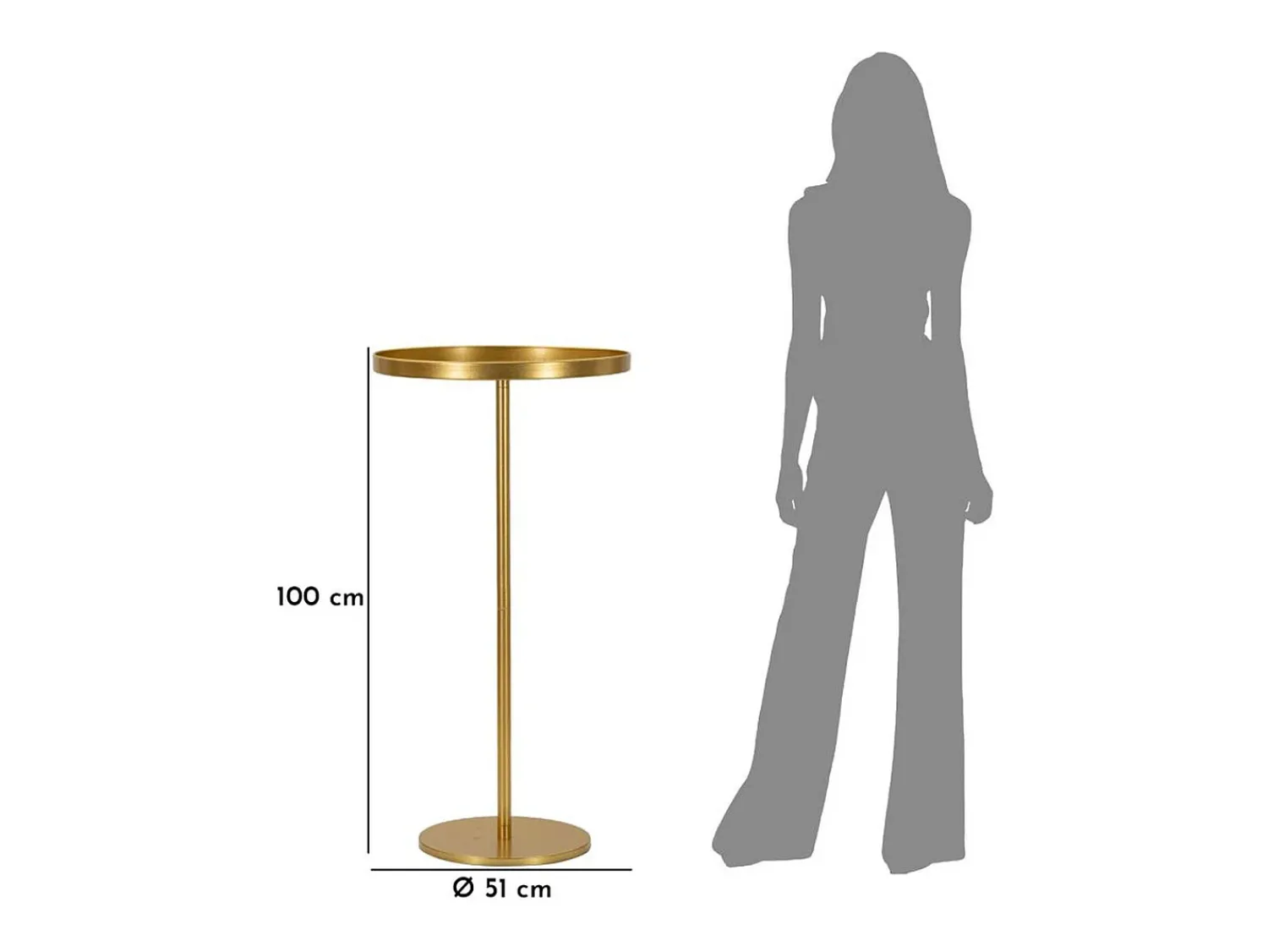 Mesa de Centro VKH578, Ouro, 51x51x100 cm, Kendra Home Dourado