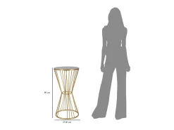 Mesa De Apoio* Mesa de Centro VKH590, Ouro, 40x40x80 cm, Kendra Home Dourado