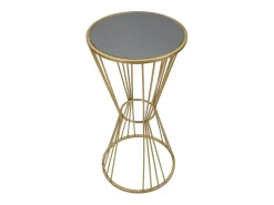 Mesa De Apoio* Mesa de Centro VKH590, Ouro, 40x40x80 cm, Kendra Home Dourado