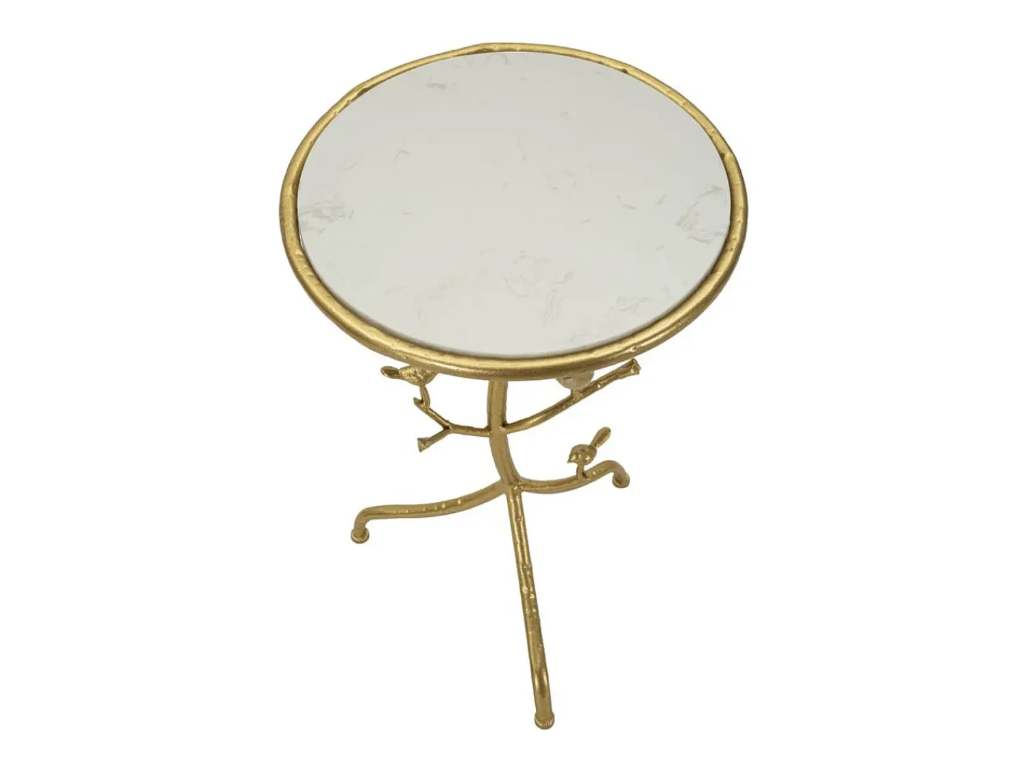 Mesa De Apoio| Mesa de Centro VKH801, Ouro, 38x38x60 cm, Kendra Home Dourado