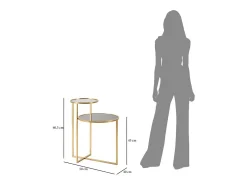 Mesa de Centro VKH570, Ouro, 50x40x60,5 cm, Kendra Home^ Mesa De Apoio