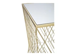 Mesa de Centro VKH594, Ouro, 50x50x100 cm, Kendra Home^ Mesa De Apoio