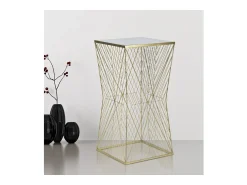 Mesa de Centro VKH594, Ouro, 50x50x100 cm, Kendra Home^ Mesa De Apoio