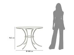 Hot Mesa de Centro VKH806, Prata, 100x100x76,5 cm, Kendra Home Prateado