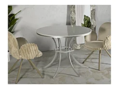 Hot Mesa de Centro VKH806, Prata, 100x100x76,5 cm, Kendra Home Prateado