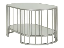 Mesa De Centro* Mesa de Centro VKH793, Prata, 90x50x45 cm, Kendra Home Prateado