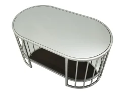 Mesa De Centro* Mesa de Centro VKH793, Prata, 90x50x45 cm, Kendra Home Prateado