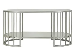 Mesa De Centro* Mesa de Centro VKH793, Prata, 90x50x45 cm, Kendra Home Prateado
