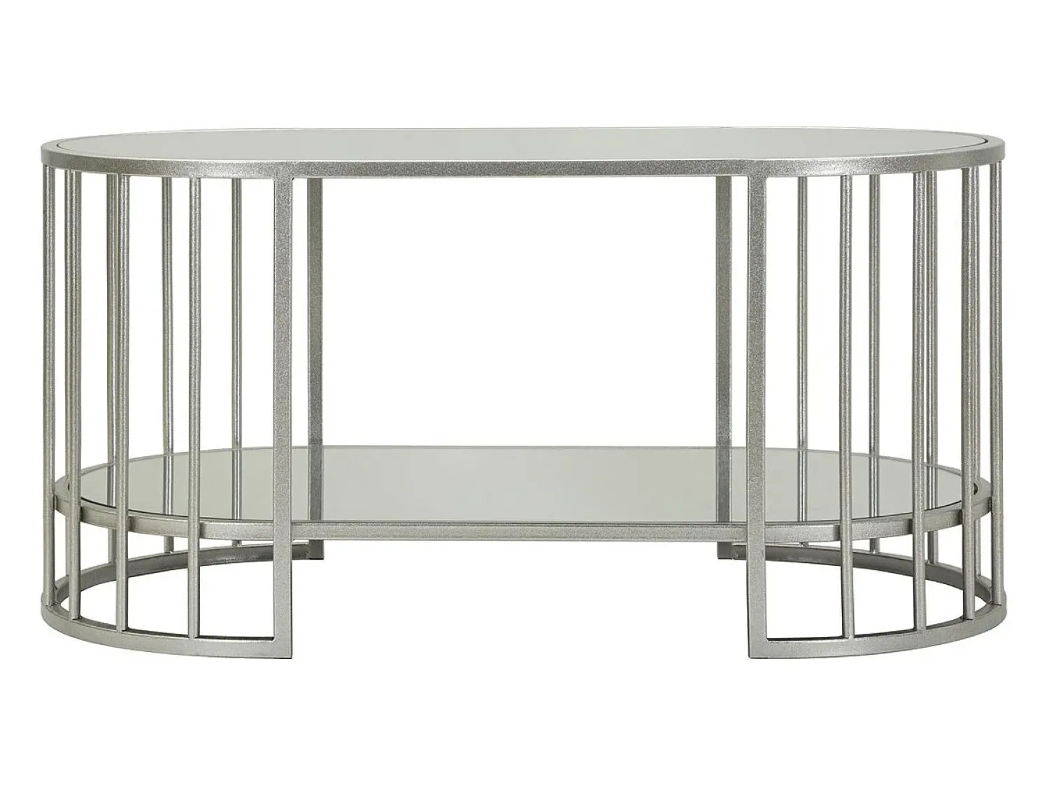 Mesa De Centro* Mesa de Centro VKH793, Prata, 90x50x45 cm, Kendra Home Prateado