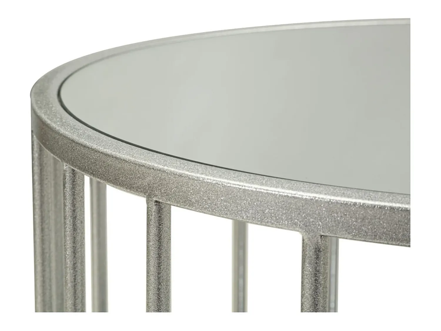 Mesa De Centro* Mesa de Centro VKH793, Prata, 90x50x45 cm, Kendra Home Prateado