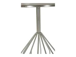 Mesa de Centro VKH532, Prata, 37,5x37,5x58 cm, Kendra Home^ Mesa De Apoio