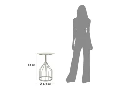 Mesa de Centro VKH532, Prata, 37,5x37,5x58 cm, Kendra Home^ Mesa De Apoio