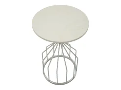 Mesa de Centro VKH532, Prata, 37,5x37,5x58 cm, Kendra Home^ Mesa De Apoio