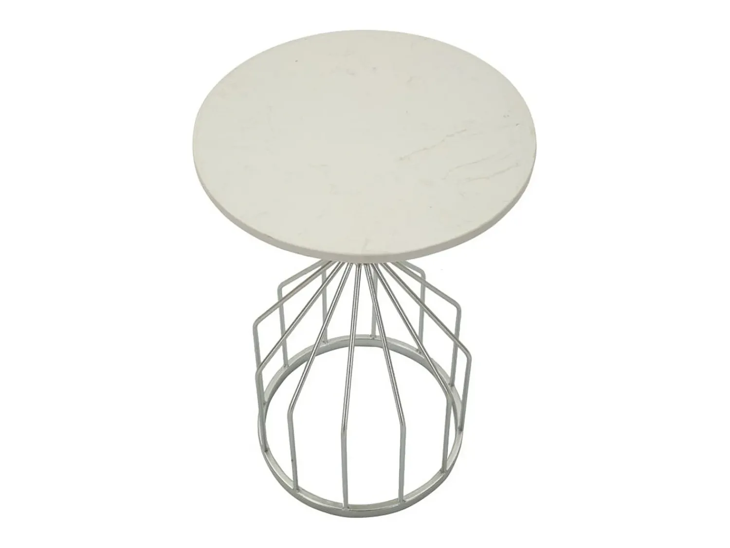 Mesa de Centro VKH532, Prata, 37,5x37,5x58 cm, Kendra Home^ Mesa De Apoio