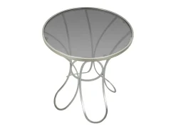 Mesa De Apoio| Mesa de Centro VKH564, Prata, 56x56x68 cm, Kendra Home Prateado