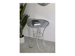 Mesa De Apoio| Mesa de Centro VKH564, Prata, 56x56x68 cm, Kendra Home Prateado