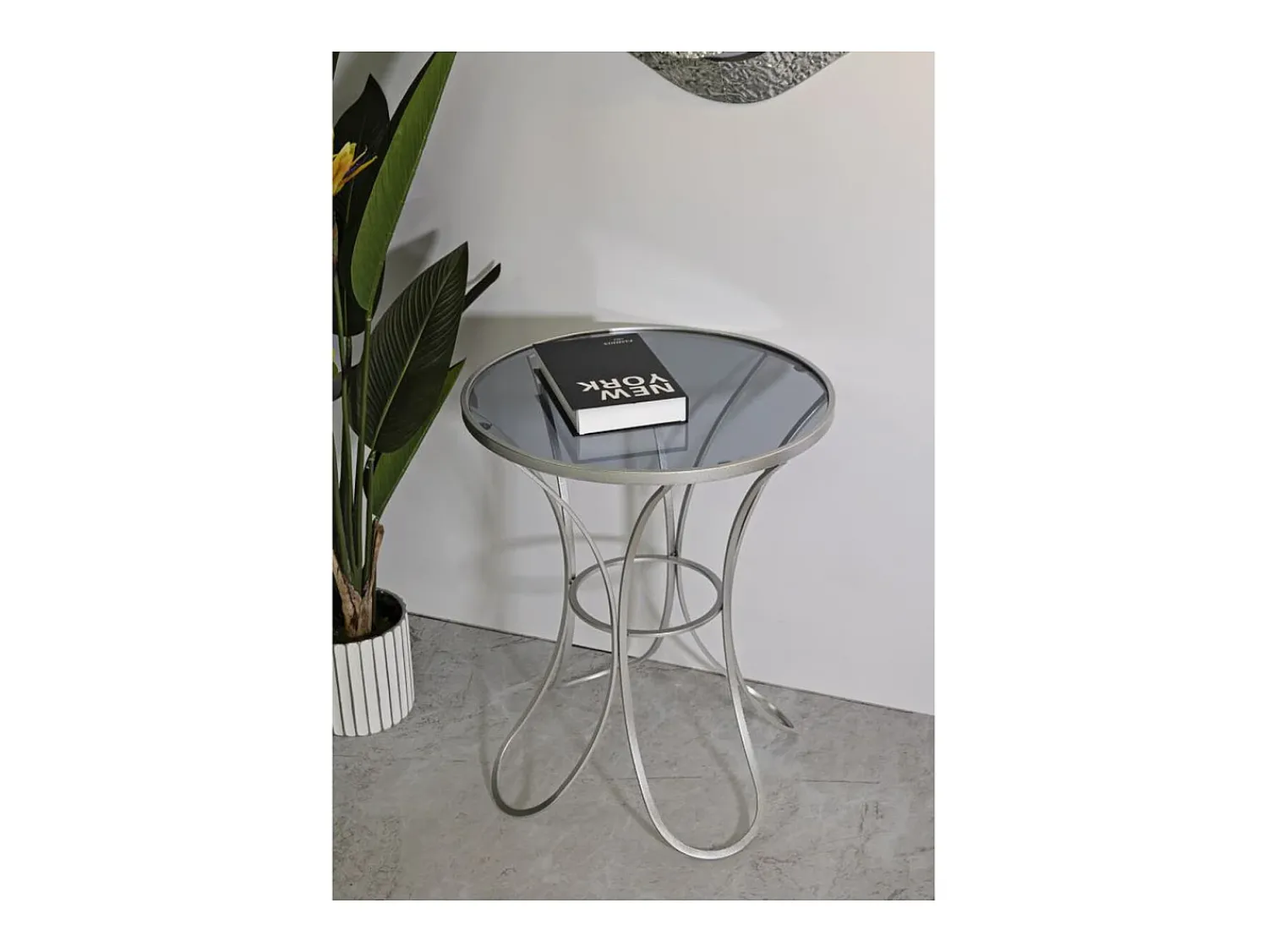 Mesa De Apoio| Mesa de Centro VKH564, Prata, 56x56x68 cm, Kendra Home Prateado