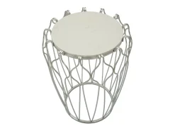 Mesa De Apoio* Mesa de Centro VKH530, Prata, 47,5x47,5x61,5 cm, Kendra Home Prateado