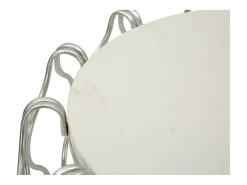 Mesa De Apoio* Mesa de Centro VKH530, Prata, 47,5x47,5x61,5 cm, Kendra Home Prateado