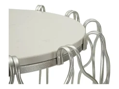 Mesa De Apoio* Mesa de Centro VKH530, Prata, 47,5x47,5x61,5 cm, Kendra Home Prateado