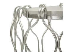 Mesa De Apoio* Mesa de Centro VKH530, Prata, 47,5x47,5x61,5 cm, Kendra Home Prateado