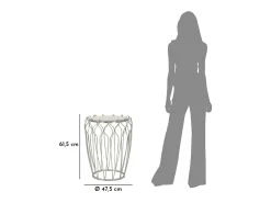 Mesa De Apoio* Mesa de Centro VKH530, Prata, 47,5x47,5x61,5 cm, Kendra Home Prateado
