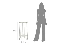 Mesa de Centro VKH583, Prata, 40x40x76 cm, Kendra Home^ Mesa De Apoio