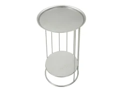 Mesa de Centro VKH583, Prata, 40x40x76 cm, Kendra Home^ Mesa De Apoio