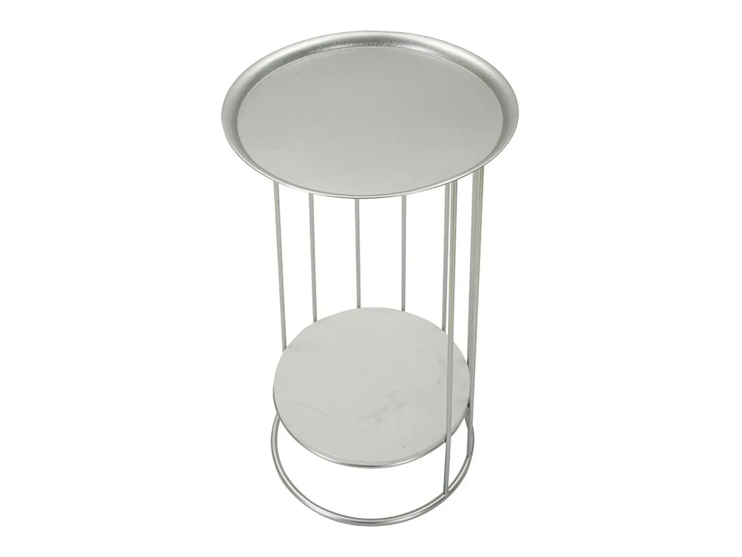 Mesa de Centro VKH583, Prata, 40x40x76 cm, Kendra Home^ Mesa De Apoio