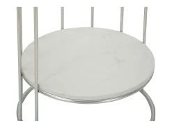 Mesa de Centro VKH583, Prata, 40x40x76 cm, Kendra Home^ Mesa De Apoio