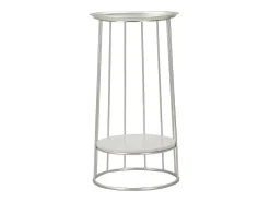 Mesa de Centro VKH583, Prata, 40x40x76 cm, Kendra Home^ Mesa De Apoio