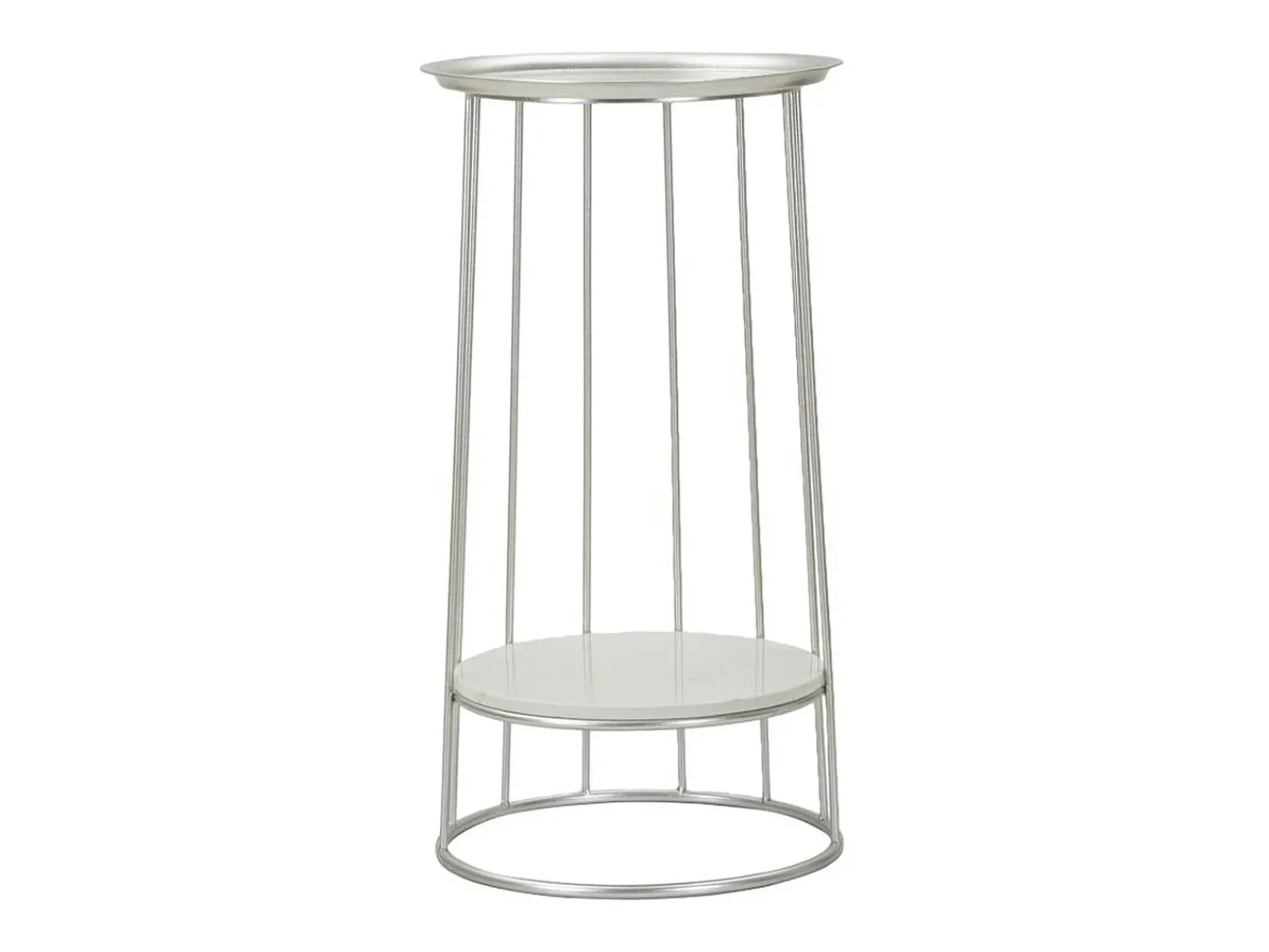 Mesa de Centro VKH583, Prata, 40x40x76 cm, Kendra Home^ Mesa De Apoio