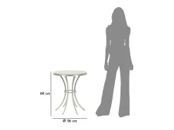 Mesa De Apoio* Mesa de Centro VKH807, Prata, 56x56x68 cm, Kendra Home Prateado
