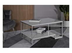 Mesa de Centro VKH790, Prata, 90x45x60 cm, Kendra Home^ Mesa De Centro