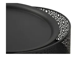 New Mesa de Centro VKH521, Preto, 40x40x65 cm, Kendra Home Dourado