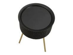 Hot Mesa de Centro VKH523, Preto, 35x35x50 cm, Kendra Home Dourado