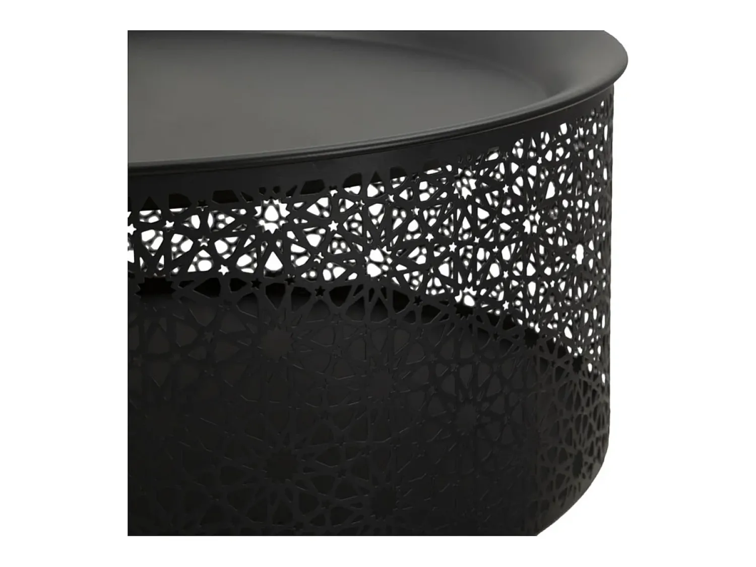 Hot Mesa de Centro VKH523, Preto, 35x35x50 cm, Kendra Home Dourado