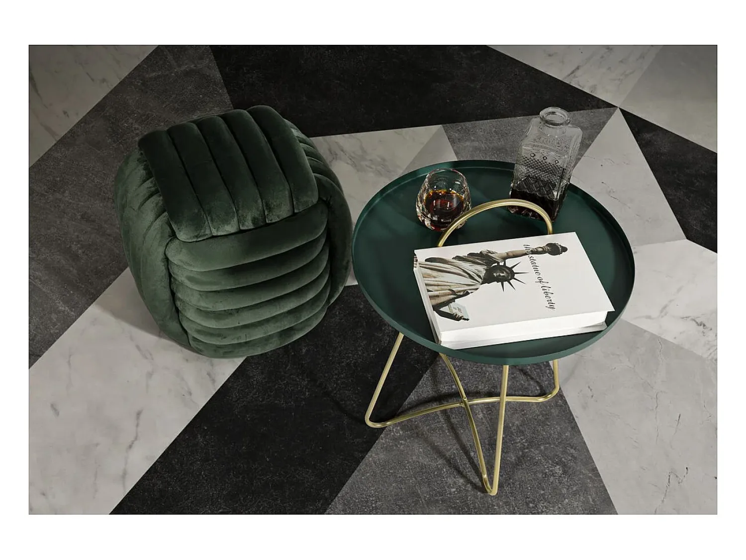 Best Mesa de Centro VKH525, , 45x45x59 cm, Kendra Home Verde