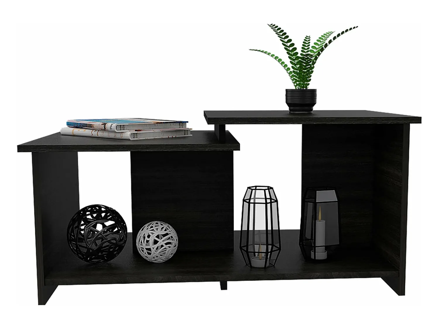 TuHome Mesa de centro Wema em melamina, com arrumação aberta, 41.91 cm X 89 cm X 53 cm , / Prata^ Mesa De Centro