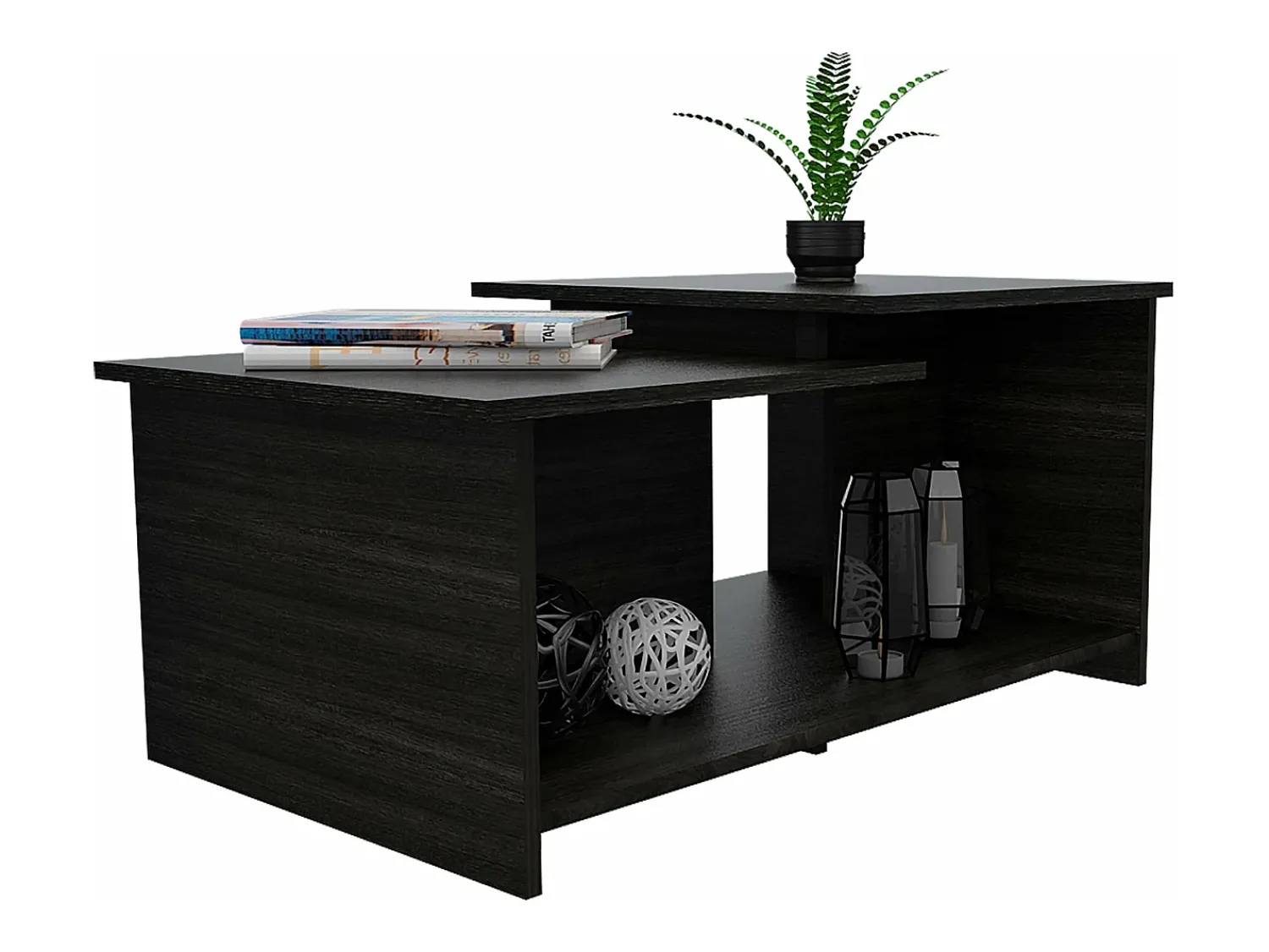 TuHome Mesa de centro Wema em melamina, com arrumação aberta, 41.91 cm X 89 cm X 53 cm , / Prata^ Mesa De Centro