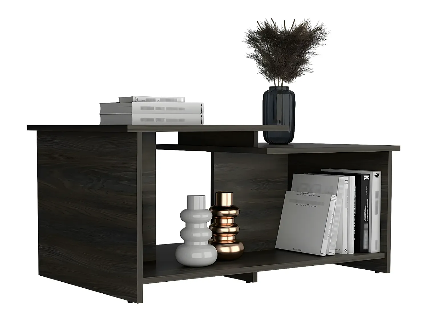 TuHome Mesa de centro Wema em melamina, com arrumação aberta, 41.91 cm X 89 cm X 53 cm , / Prata^ Mesa De Centro