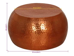 vidaxl Mesa de centro Ø55x28 cm alumínio^ Mesa De Centro