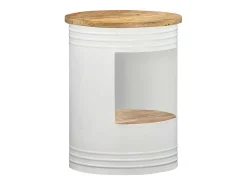 Online vidaxl Mesa de centro 43x55 cm madeira de mangueira maciça Natural claro
