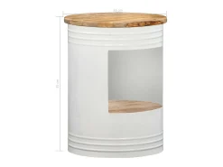 Online vidaxl Mesa de centro 43x55 cm madeira de mangueira maciça Natural claro