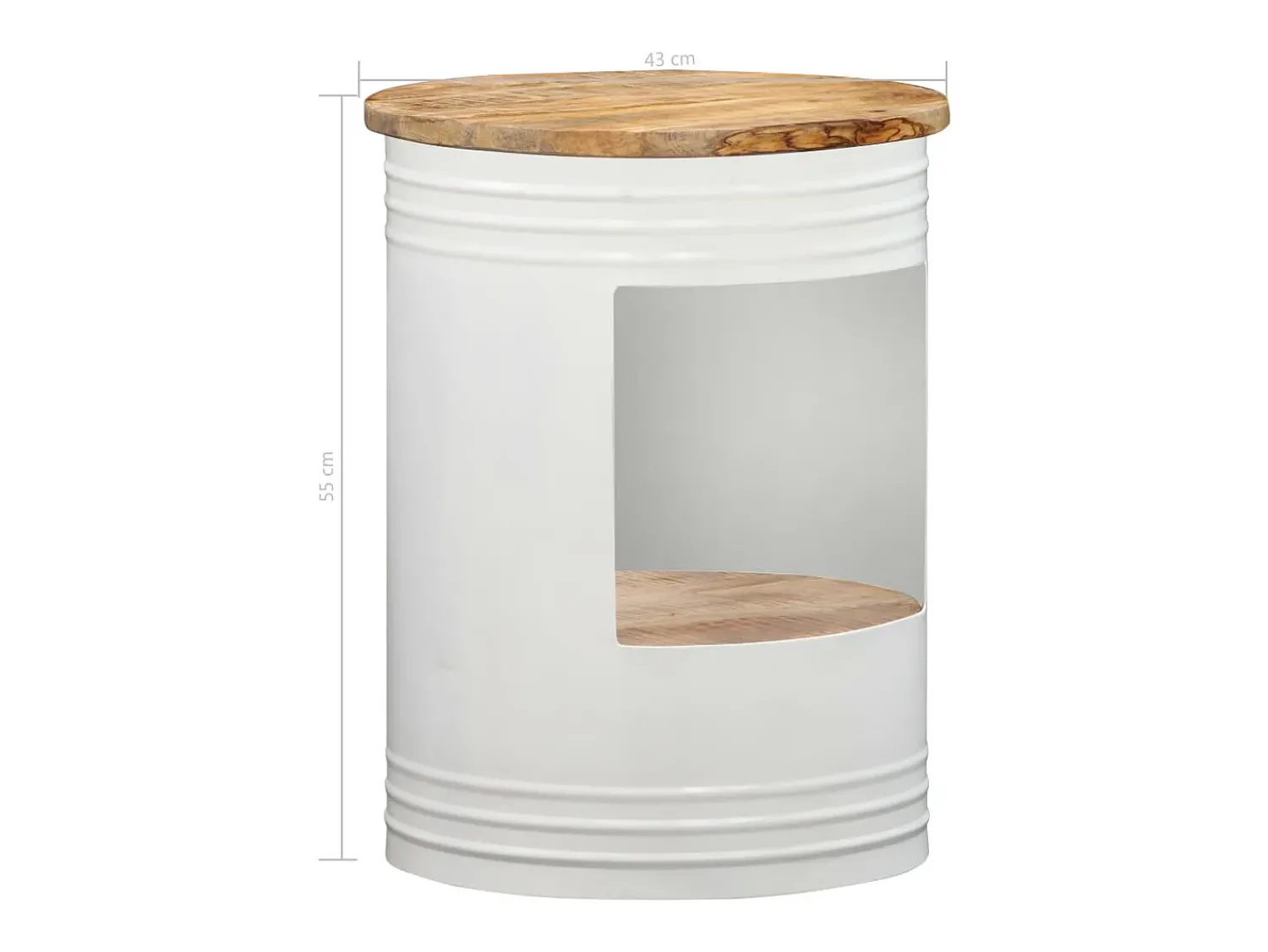 Online vidaxl Mesa de centro 43x55 cm madeira de mangueira maciça Natural claro