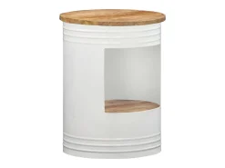 Online vidaxl Mesa de centro 43x55 cm madeira de mangueira maciça Natural claro