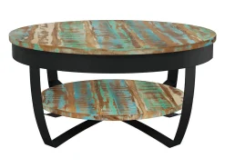 Hot vidaxl Mesa de centro 65x32 cm madeira reciclada maciça Multicor