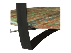 Hot vidaxl Mesa de centro 65x32 cm madeira reciclada maciça Multicor