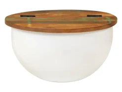 vidaxl Mesa de centro 50x27 cm madeira recuperada maciça^ Mesa De Centro