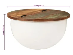 vidaxl Mesa de centro 50x27 cm madeira recuperada maciça^ Mesa De Centro